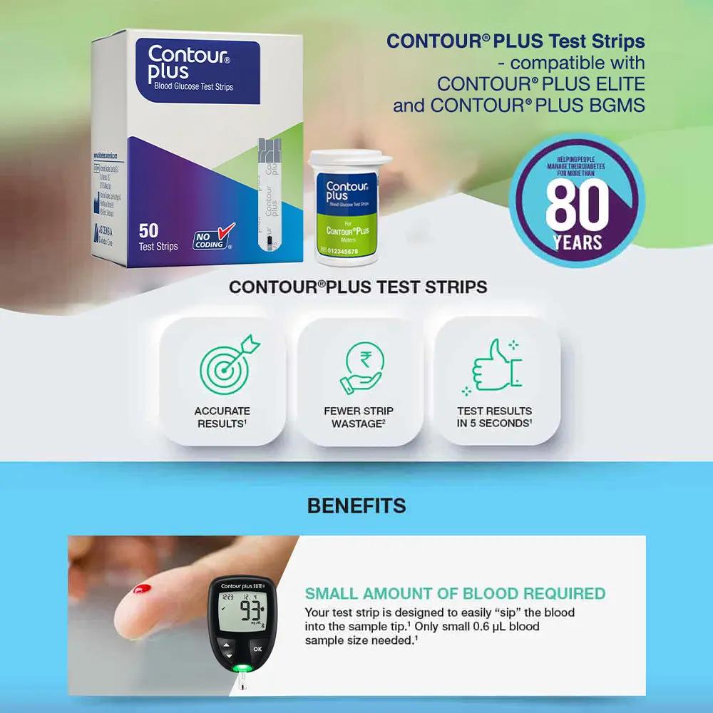 Contour Plus Solution Control Test Contour Plus Elite Glucose Monitor + 25 Test Strips (Free) – Ascensia