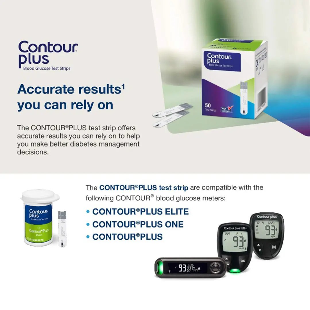 Contour Plus Blood Glucose Test Strips (50) - Ascensia